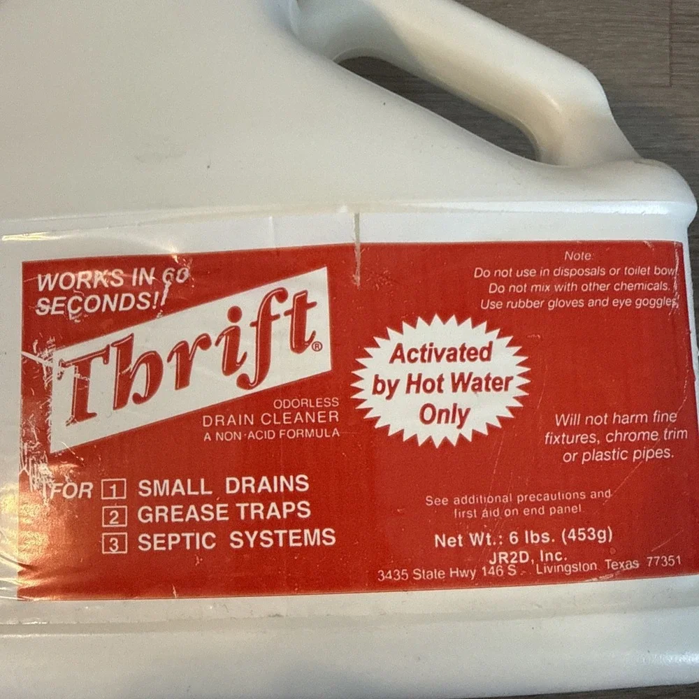 Thrift Odorless Drain Cleaner 6lb Granular Non-Acid Septic Systems Partial 4.5lb